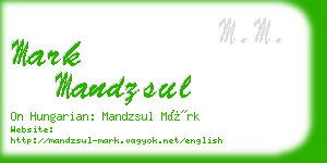 mark mandzsul business card